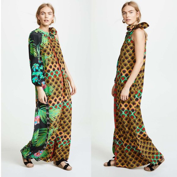 NWT size M Cynthia Rowley Jungle Paradise Offshore One Sleeve Dress 100%… - Picture 2 of 6